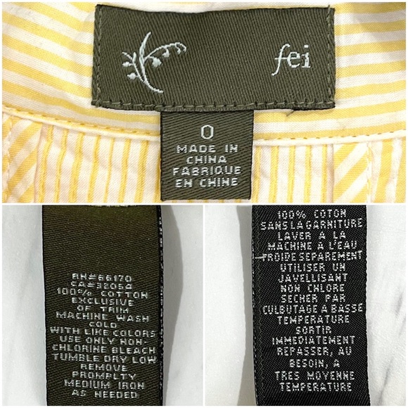 Anthropologie- fei Yellow Sleeveless Button Down - Picture 8 of 8